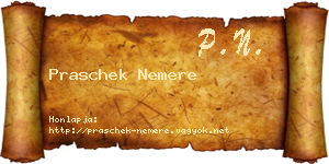 Praschek Nemere névjegykártya